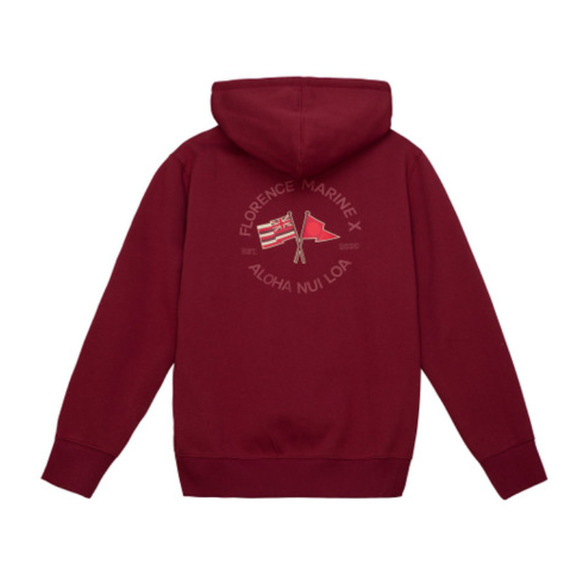 NEW! Florence Marine X Size Small Nui Loa Hoodie Maroon Red Hoodie $85 Organic - Picture 1 of 11